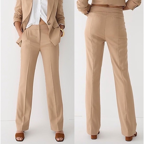 J. Crew City Wool Italian Nova Fides Perfecting Pockets Dress Pants In Beige 12